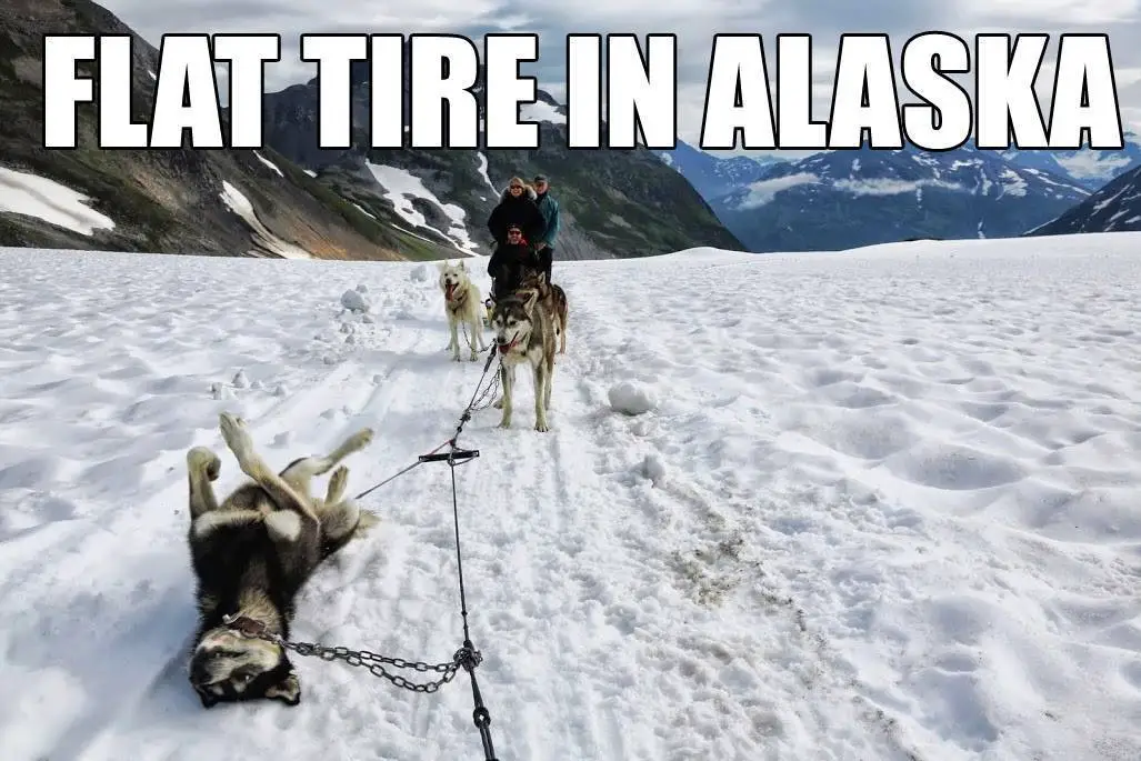 Iditarod funny - A flat tire in Alaska | alvinalexander.com