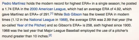 MLB - Baseball's ERA+ stat