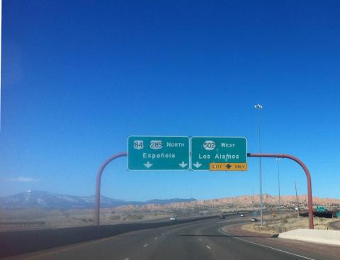 Road sign: Los Alamos, New Mexico