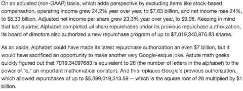 Alphabet/Google's geeky stock buybacks
