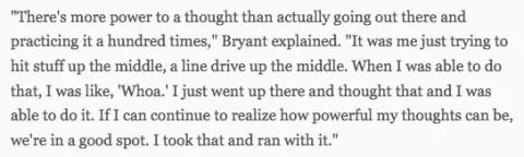 Cubs Kris Bryant on the power of thought