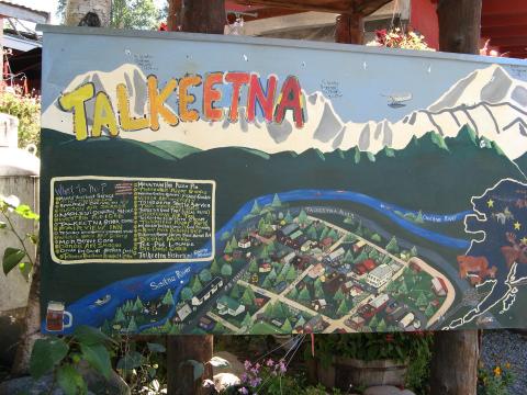 A map of Talkeetna, Alaska
