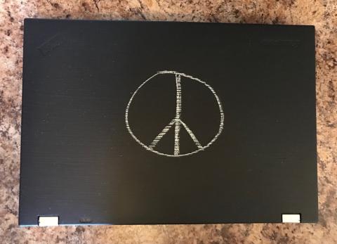 Chalkboard-painted laptop