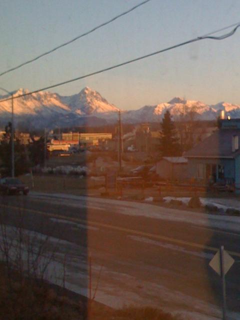 Mountains from my apartment in Palmer, Alaska