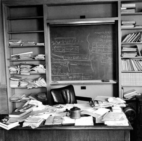 Albert Einstein’s office on the day of his death (April 18, 1955)