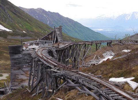 Independence Mine railroad in Hatcher Pass, Alaska