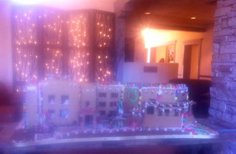 A Christmas gingerbread hotel at the Lodge at Santa Fe