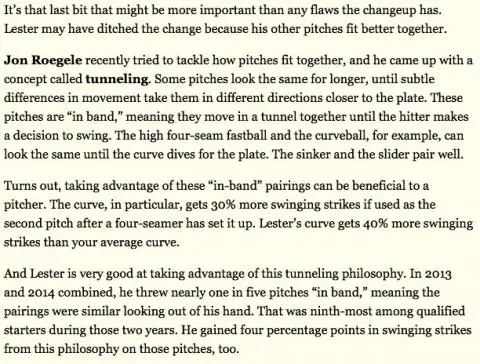 Jon Lester on tunneling pitches