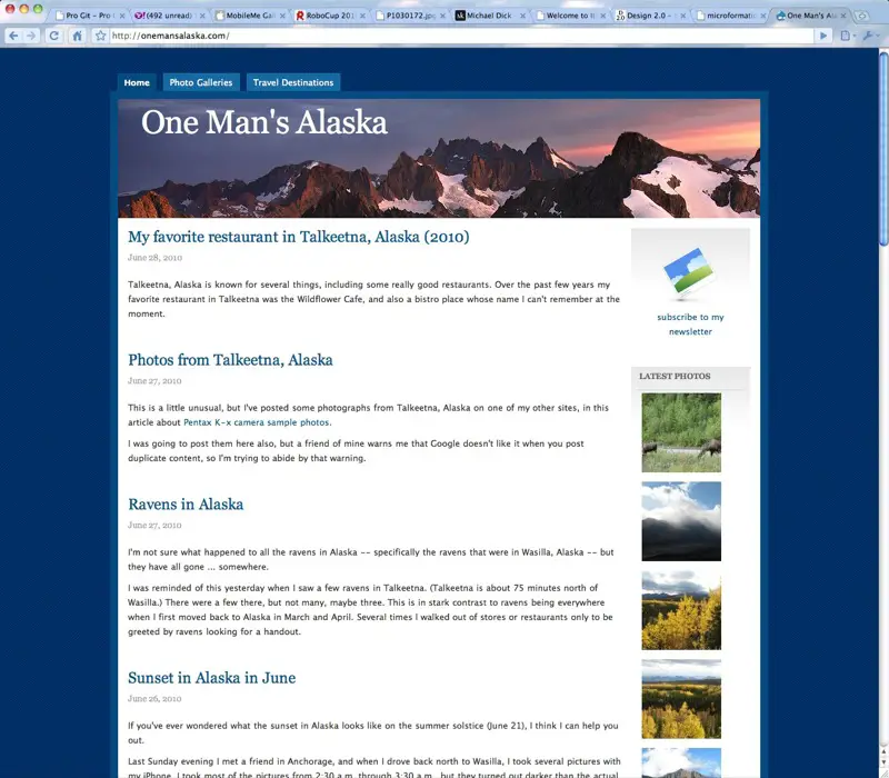 The original One Man's Alaska Drupal theme