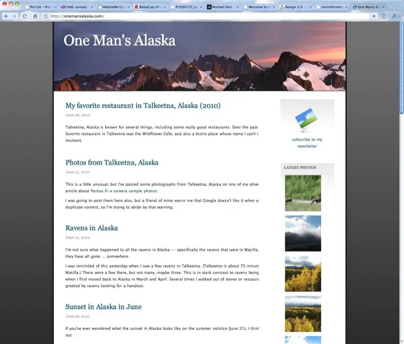 One Man's Alaska website redesign