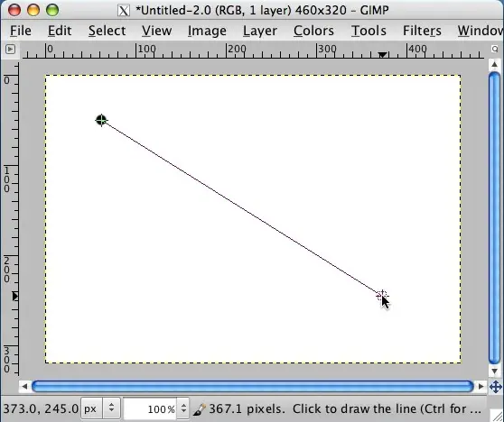 GIMP - draw a straight line - hold down shift key