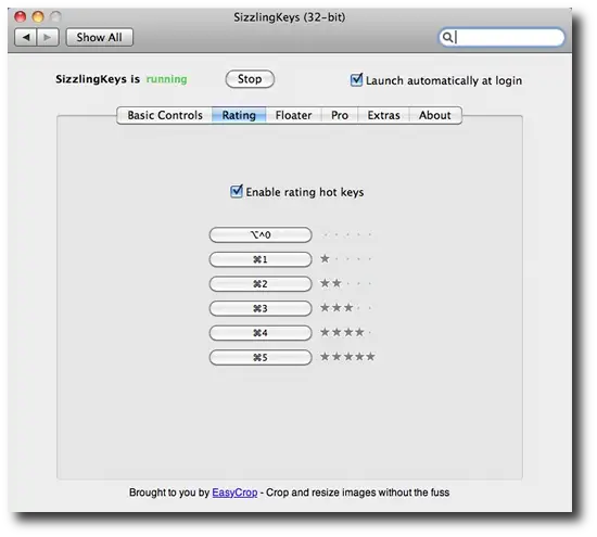 iTunes keyboard control - SK rating panel