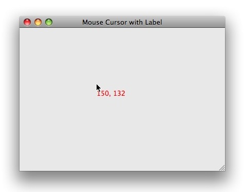 Java - custom mouse cursor - show X/Y coordinates/position/location