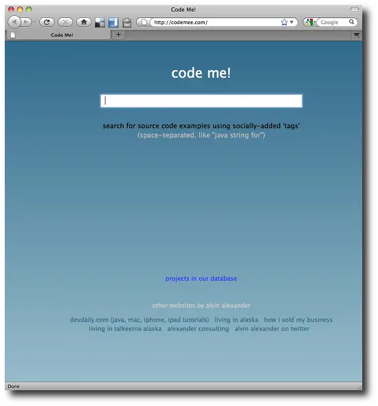 CodeMee.com, a socially tagged source code search engine