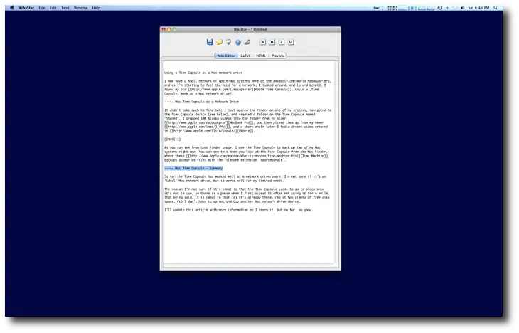The same text editor with a Desktop Curtain background.
