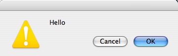 AppleScript dialog with caution icon