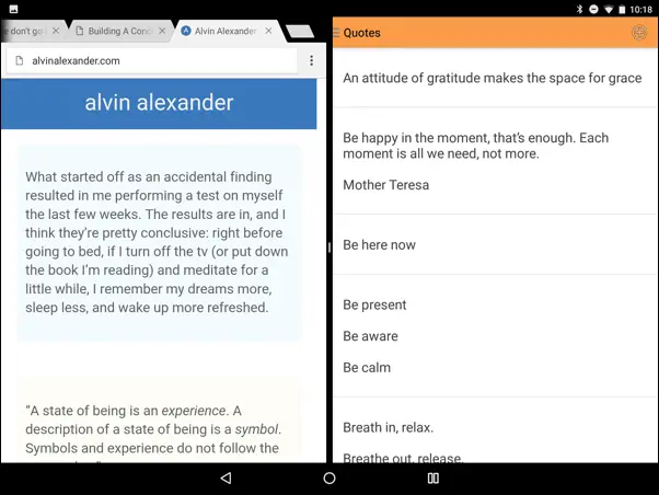 Android split-screen apps rotated