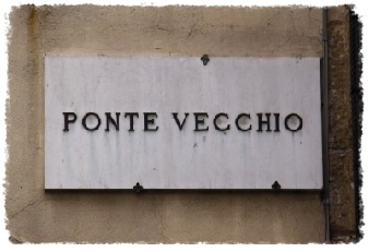 Ponte Vecchio sign, Florence, Italy