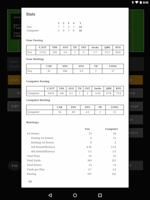 In-game stats window