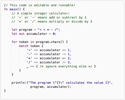 rust programming language we to mainstream