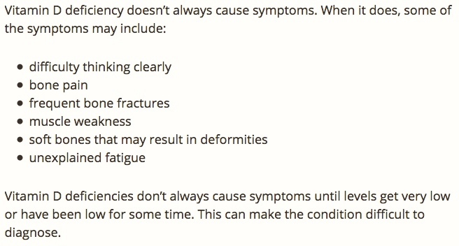 Symptoms of Vitamin D deficiency | alvinalexander.com