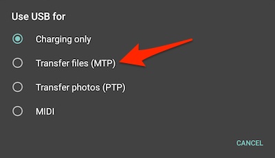 unable to transfer photos from android to mac