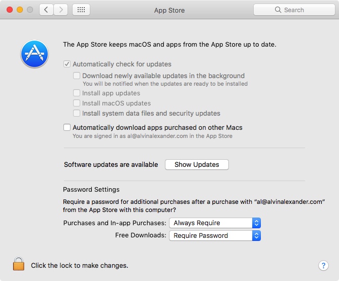 mac app store searc hing for updates