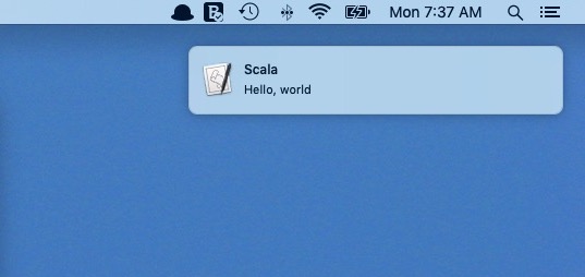A Scala MacOS notification