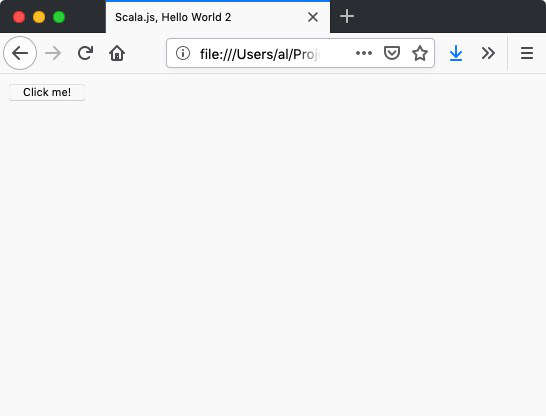 Scala.js - Hello, world button