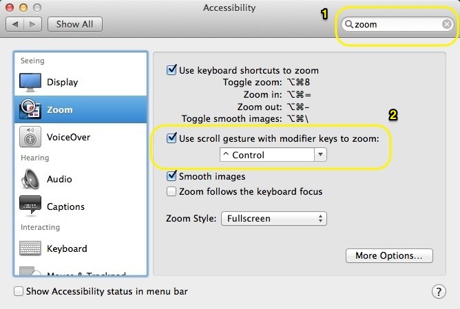 wireless keyboard mac zoom in shortcut