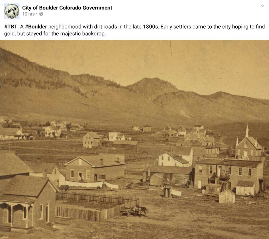 Boulder, Colorado in the 1800s - Very few trees 