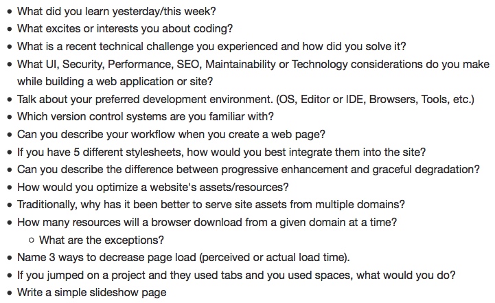Front End Developer Job Interview Questions Alvinalexander Com