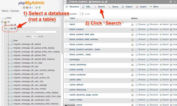 site intentional chin How to search for a string in all fields of every table in a MySQL database  | alvinalexander.com