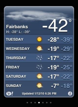Fairbanks, Alaska - cold temps