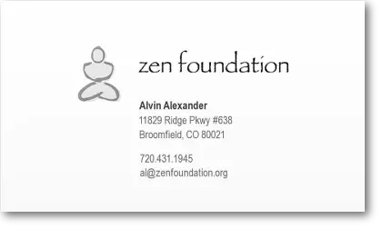 Zen Foundation business card