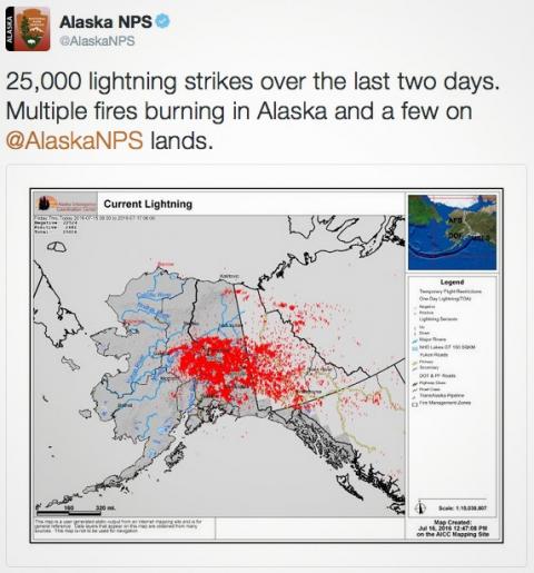 25,000 lightning strikes in two days