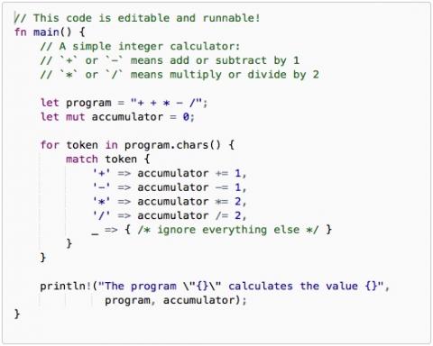 Rust programming language example