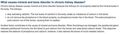 Mineral and bone disorders with chronic kidney disease (CKD)