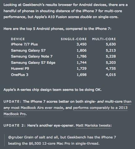 iPhone 7 performance 