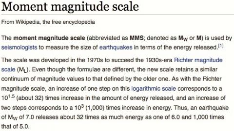 Moment Magnitude Scale