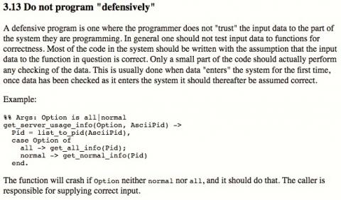 Erlang: Do not program defensively
