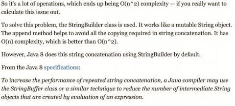 You may not need to use StringBuilder in Java any more