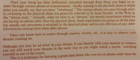 Ram Dass on sleep and dreaming