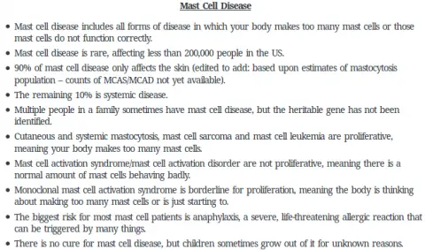 Mast cell disease fact sheet