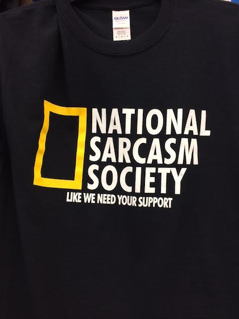 National Sarcasm Society t-shirt