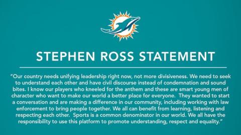 Miami Dolphins owner on unity