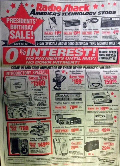 1991 Radio Shack ad