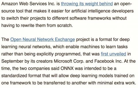 Amazon is backing ONNX