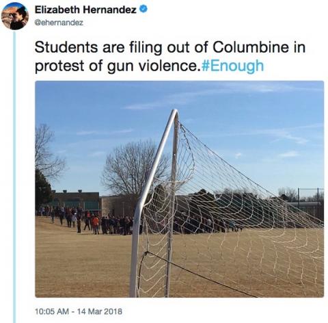 Columbine students protesting gun violence