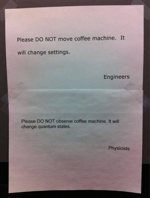 Don't move or observe the coffee machine